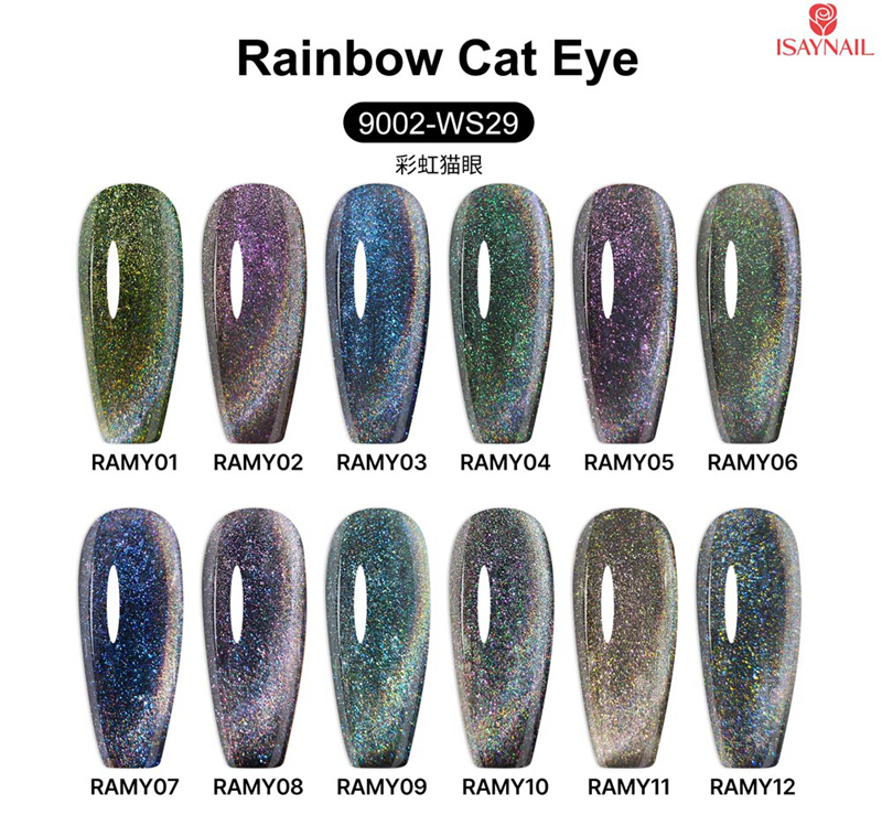 Gel œil de chat arc-en-ciel