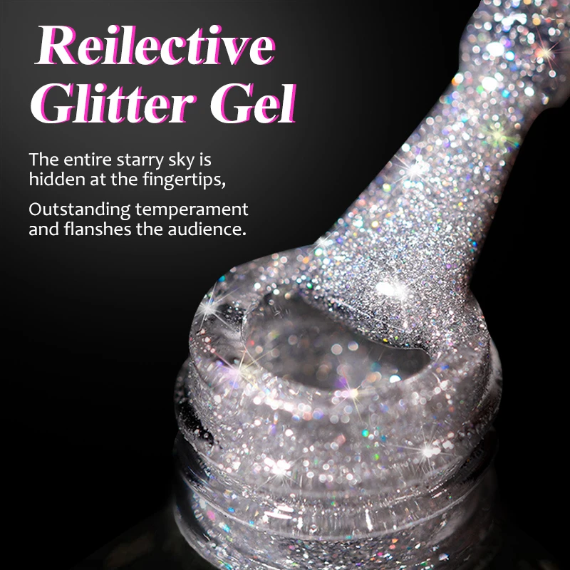 Vernis gel paillet&eacute; r&eacute;fl&eacute;chissant Disco